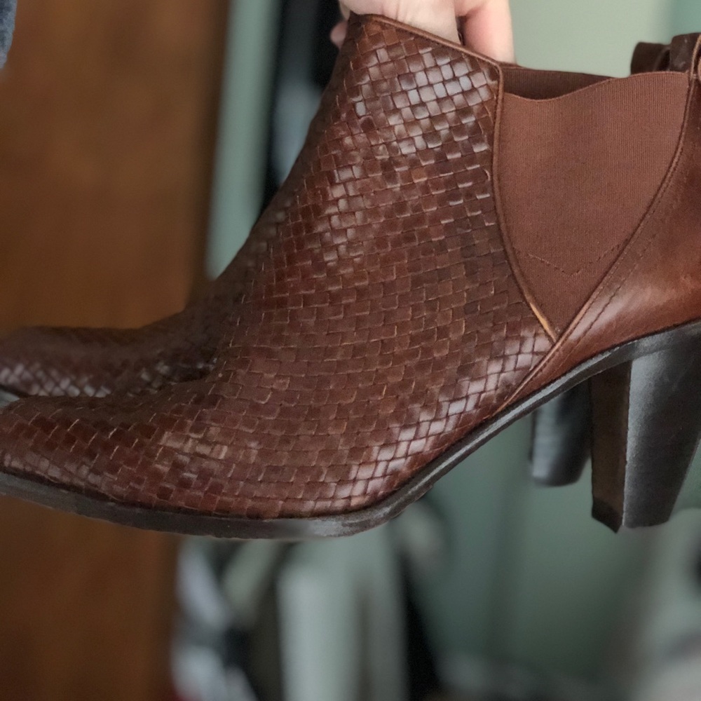 SOLD textured brown ankle boot